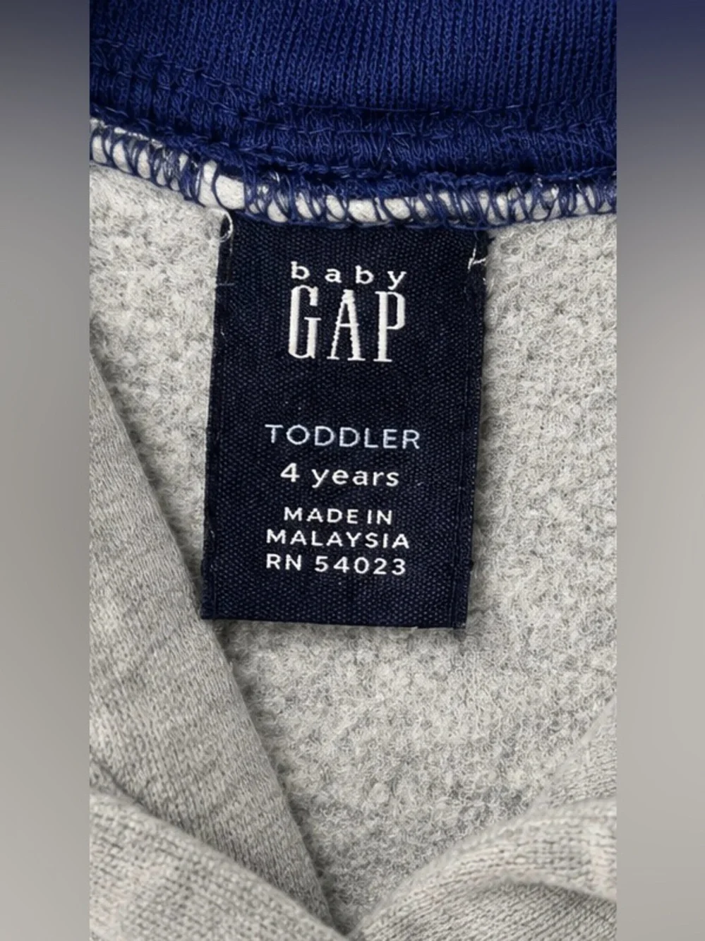 Vintage Baby Gap Athletic Dept Hoodie Gray Fleece Sweatshirt Toddler 4Y Unisex